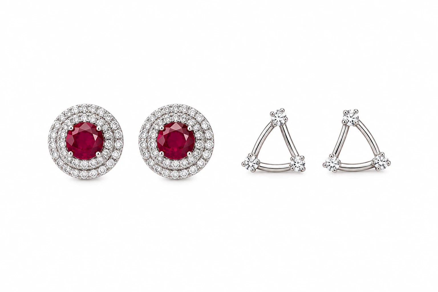Natural ruby + Natural diamonds 2 halo