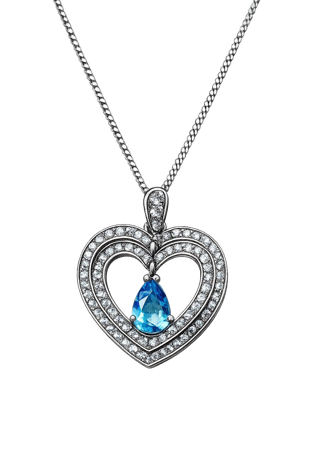 Dancing pear cut Topaz halo Pendant