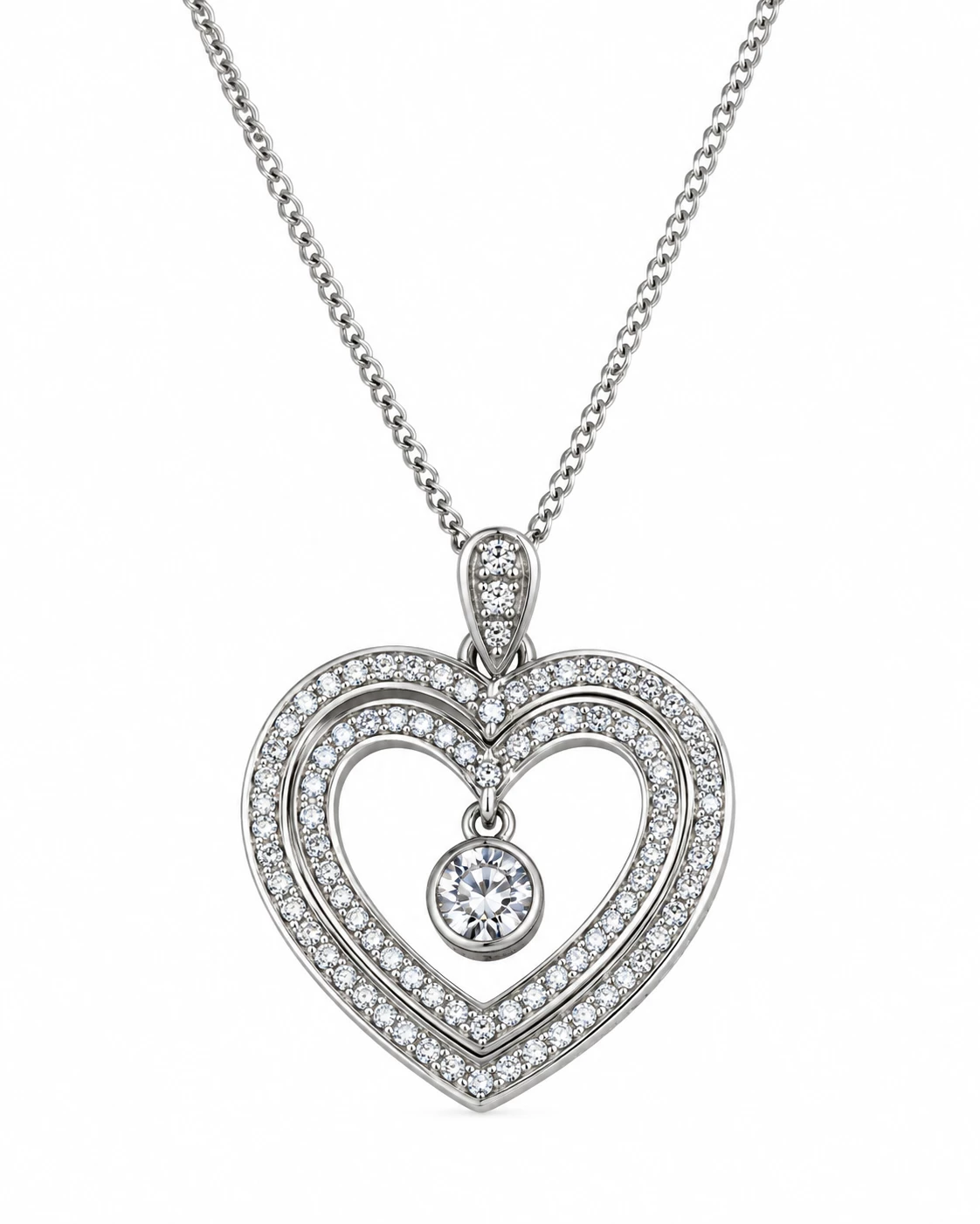 Dancing Diamond double halo Pendant