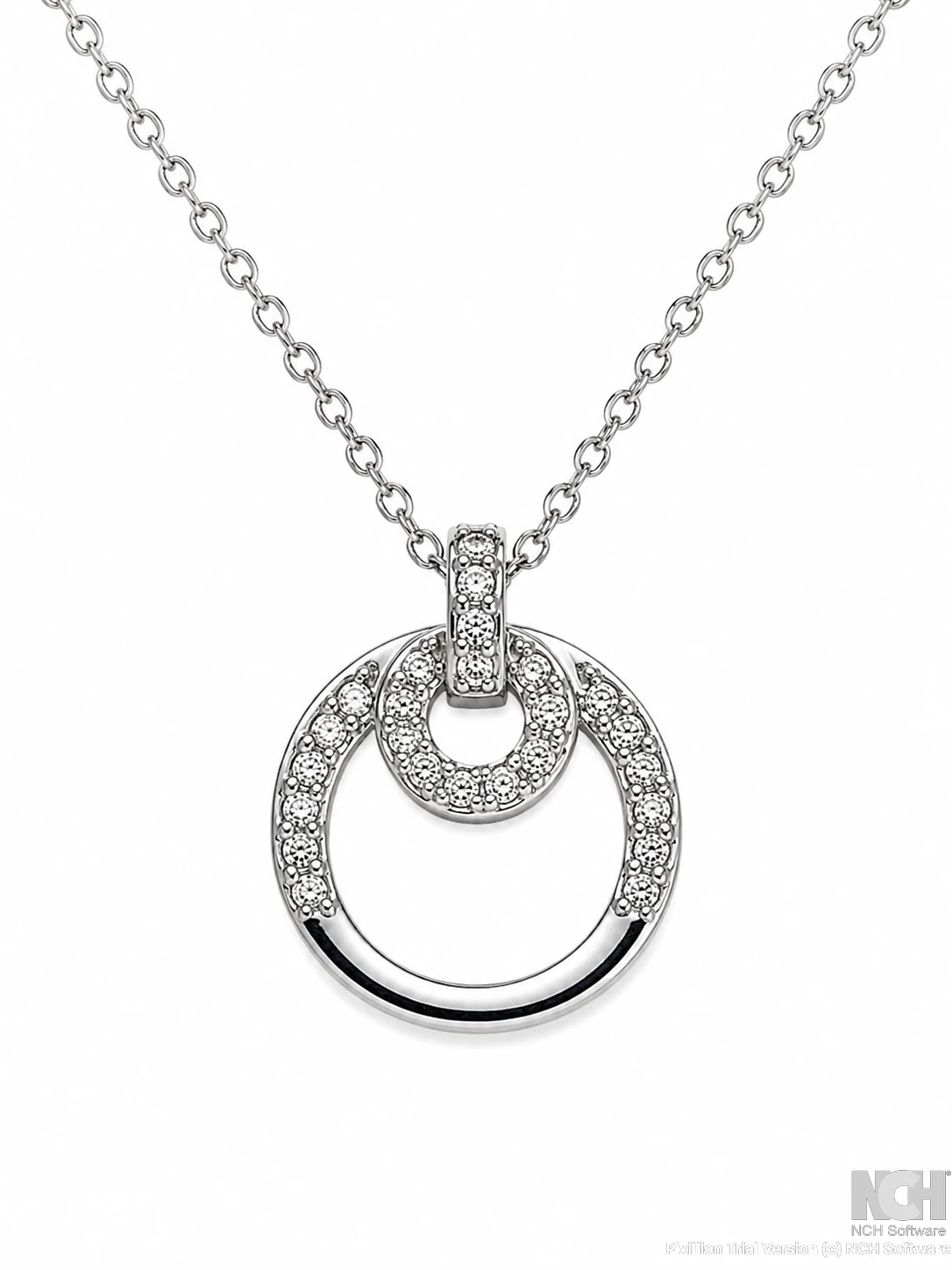 Round dias sliver pendant
