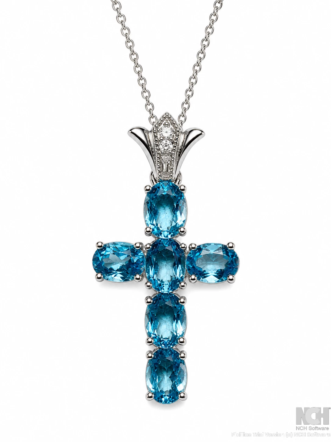 cross 7 topaz + dias pendant 9w
