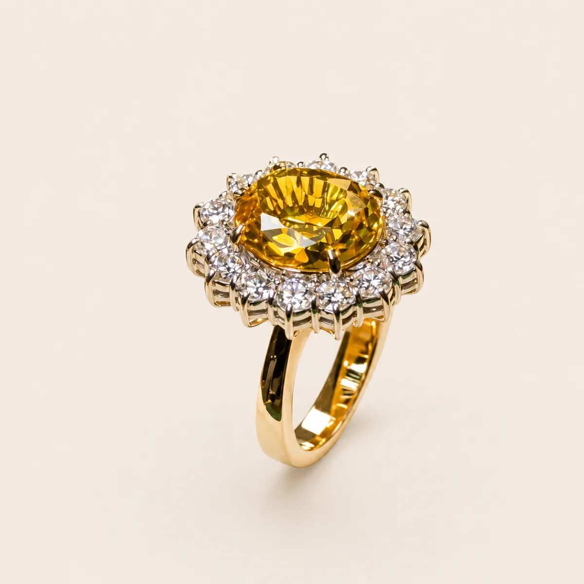 Yellow Sapphire Daisy Ring